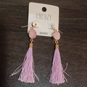 Stylish Pink Tassel Earrings